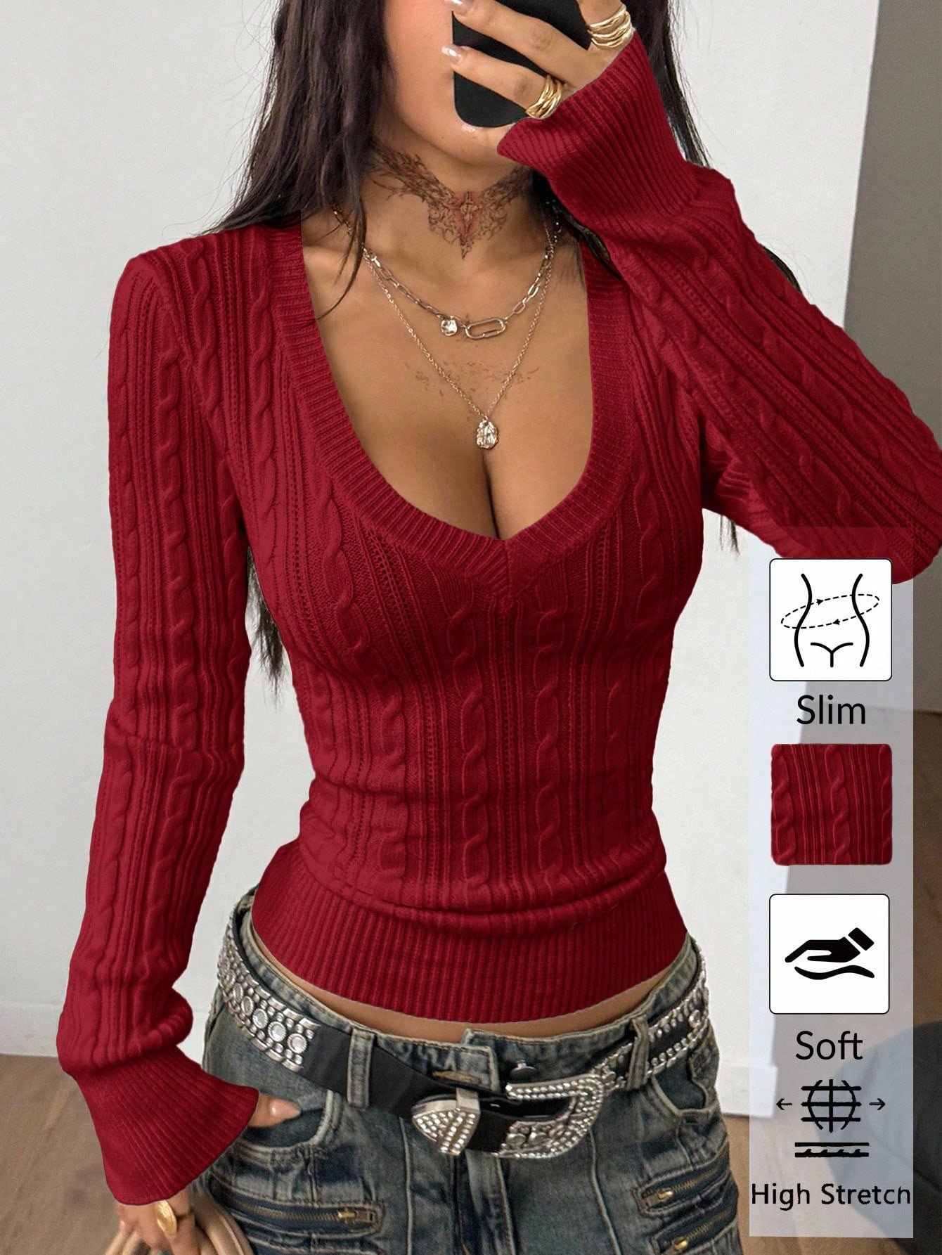 Coolane Women's Fall Winter Vintage Preppy Y2K Daily Wear Going Out Renaissance Fair Club Outfits White V-Neck Sweater