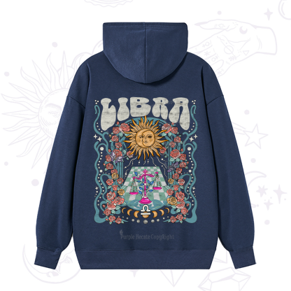 Purplehecate Libra Spirit Zodiac Hoodie in multiple colors and sizes from S to 5XL