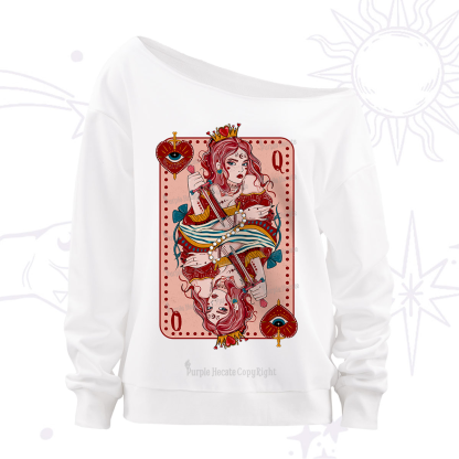 Purplehecate Queen of Hearts Off The Shoulder Sweatshirt