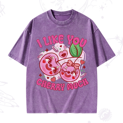 Purplehecate I Like You Cherry Much Washed T-Shirt